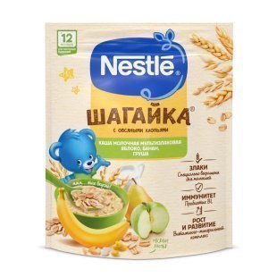 NESTLÉ® ШАГАЙКА® Каша молочная мультизлаковая яблоко, банан, груша