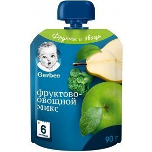 Фруктово-овощное пюре Gerber Фруктово-овощной микс, обогащенное витамином С