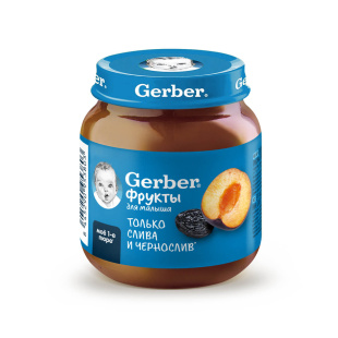 GERBER® Фруктовое пюре «Слива и чернослив»