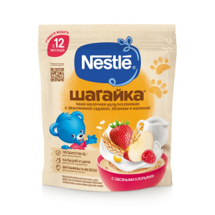 NESTLÉ® ШАГАЙКА® мультизлаковая с яблоком и кусочками абрикоса