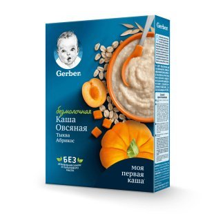 Безмолочная каша GERBER® «Овсяная с тыквой и абрикосом»
				