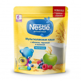 Nestlé Молочная мультизлаковая каша с яблоком, черникой и малиной
