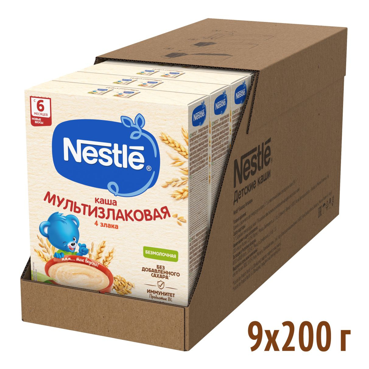 Nestle каша безмолочная мультизлаковая 5 злаков, с 6 месяцев, 200 г