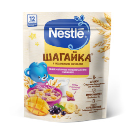 Nestlé® ШАГАЙКА® с воздушными фигурками Молочная мультизлаковая каша с бананом