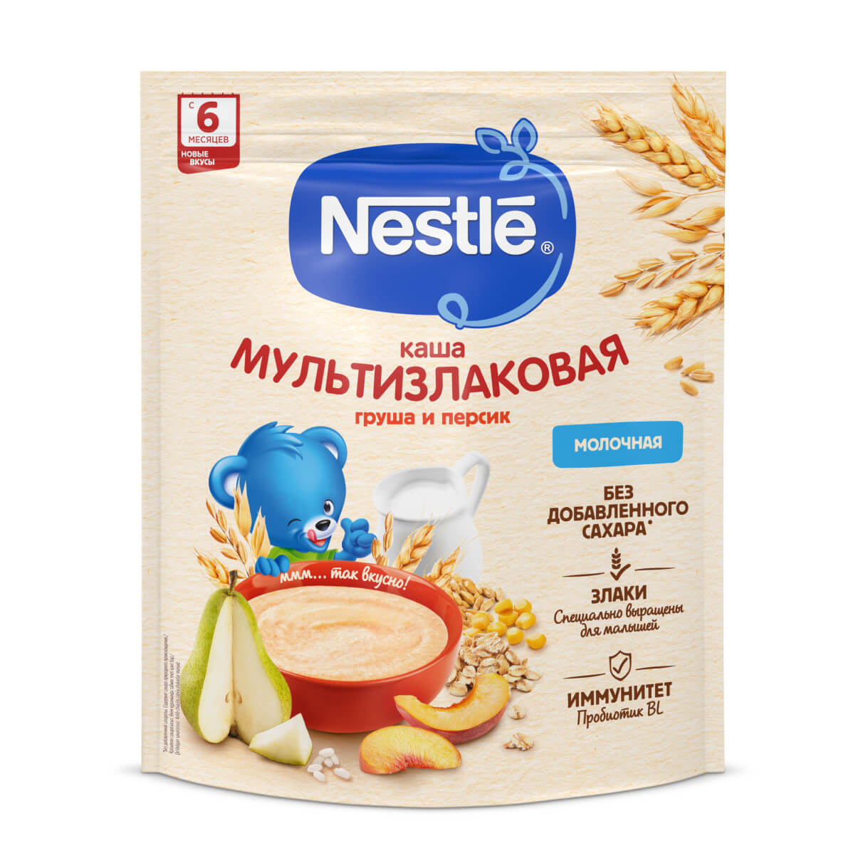 NESTLÉ® Молочная овсяная каша с грушей и бананом, с 6 месяцев